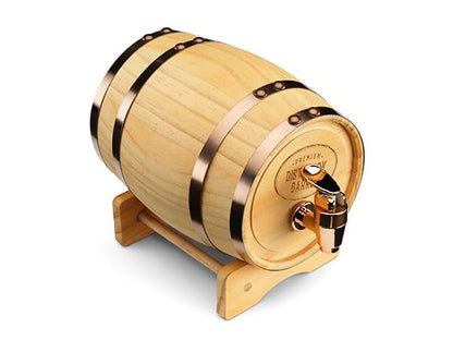 - InGenious Mini Wooden Whiskey Barrel Decanter | Miniature Spirit Keg with Stand -
