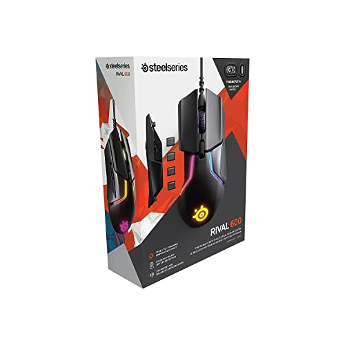- SteelSeries | Rival 600 Gaming Mouse | 12,000 CPI | TrueMove3Plus Dual Optical Sensor -