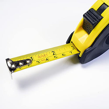 - Rolson 50535 | 5 m x 19 mm | Tape Measure | Yellow & Black -