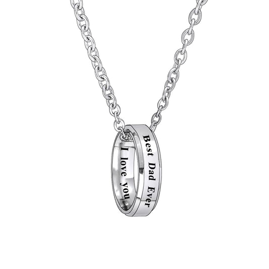 BESPMOSP Best Dad Ever Necklace Dad Gifts From Daughter Son Daddy Necklace Father's Day Gifts Birthday Necklace For Dad… (Best Dad Ever)