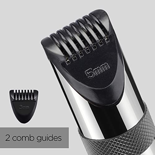 BaByliss Super-X Metal Series Nose Trimmer, Ear Eyebrow Hair Trimmer for Men, Grooming Kit, Gifts for Men (Silver/Grey)