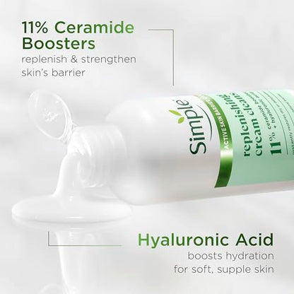 - Simple Replenishing Cream Cleanser Face Cleanser|  Suitable For Most Sensitive Skin -