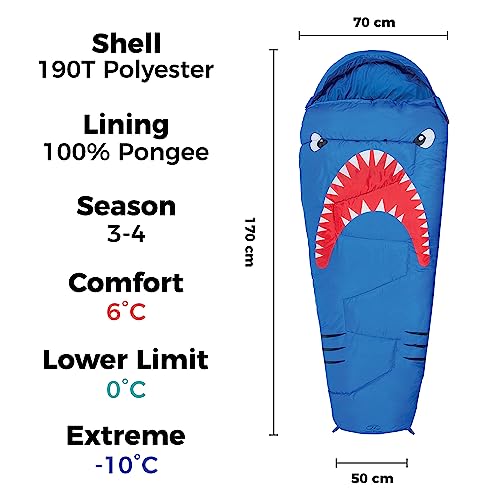 - Highlander Kids Sleeping Bag Mummy Style | Themed Carry Backpack -