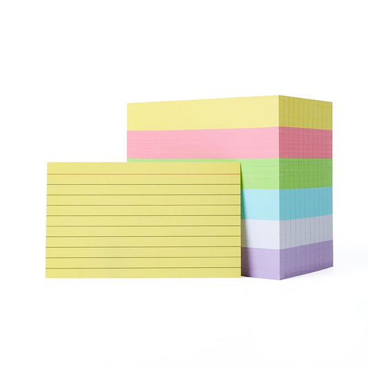 - Index Cards | Colored Study Cards | 600PCS Flash Cards | 6 Neon Colors 3x5 -