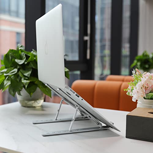Amazon Basics Laptop Stand with 6-Angle Adjustment, For Laptops 10 (25.4 cm) - 15.6 Inches (39.6 cm), Silver