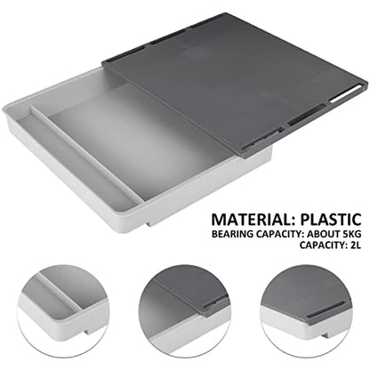- Under Table Drawer Storage with 5 Stickers | Large Hidden Desktop Drawer Tray -