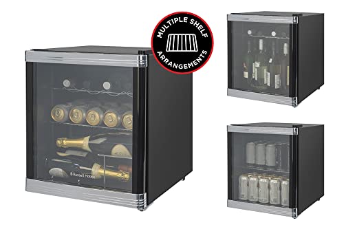 - Russell Hobbs Mini Fridge | 12 Bottle/46L | Freestanding Black Table Top Mini Beer & Wine Fridge -