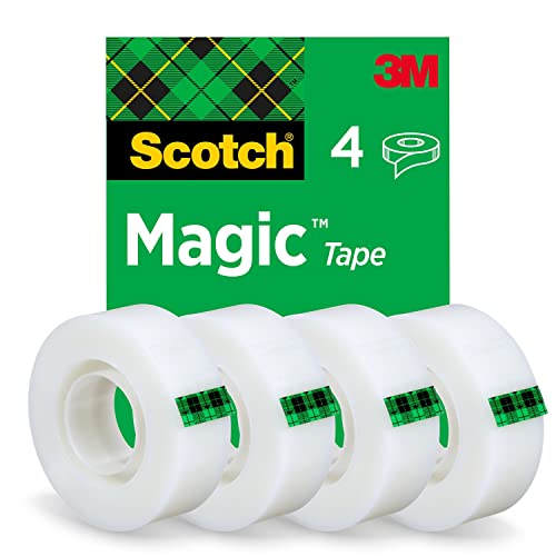 - Scotch Magic Tape | 4 Rolls | 19 mm x 33 m | General Purpose Sticky Tape | For Document Repair, Labelling & Sealing -