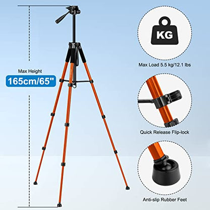 - JOILCAN Camera Tripod For Canon Nikon Sony | 65" | Aluminum Alloy Tripod Stand -