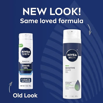 - NIVEA FOR MEN Sensitive | Shaving Gel | 7 oz | (Pack of 3) -