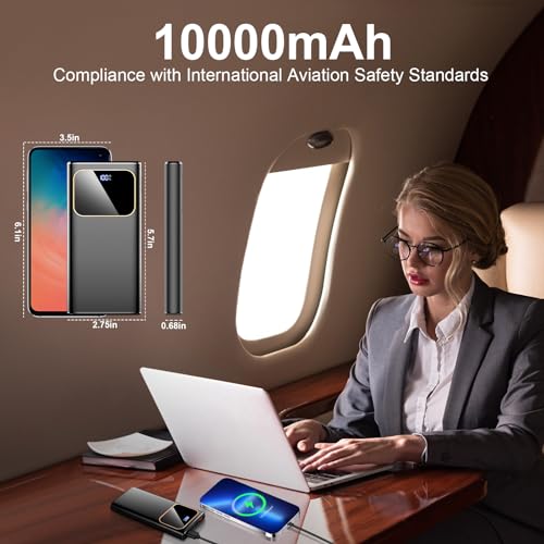 Coucur Power Bank Fast Charging 10000mAh, 22.5W Portable Charger USB C Input & Output Powerbank with LED Display, PD3.0 QC4.0 Phone Battery Pack for iPhone, Samsung, Huawei, iPad and More
