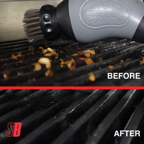 - Sizzle Buddy BBQ Brush with Scraper | Stainless Steel BBQ Cleaning Brush -