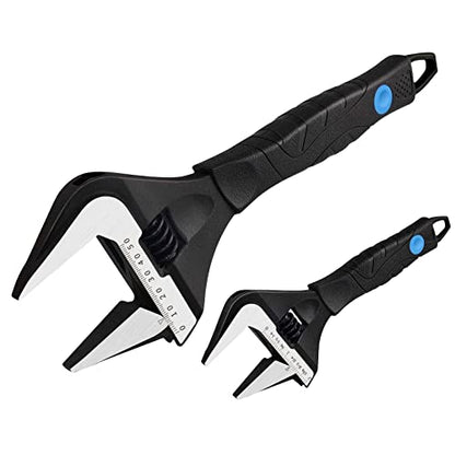 - MAXPOWER Adjustable Wrenches Wide Jaw | 2PCs Stubby Adjustable Spanner Set -