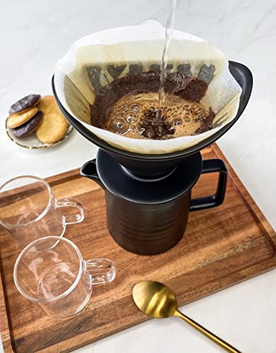 Ceramic Pour over coffee maker set, Ceramic Pot and Brewer 1-2 Cup Coffee, V60 Dripper Coffee Maker