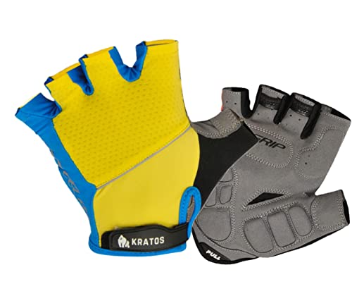 - Kratos Fingerless Cycling Gloves for Men and Women | Shock Absorbing Gel Padded Mountain Bike Gloves -