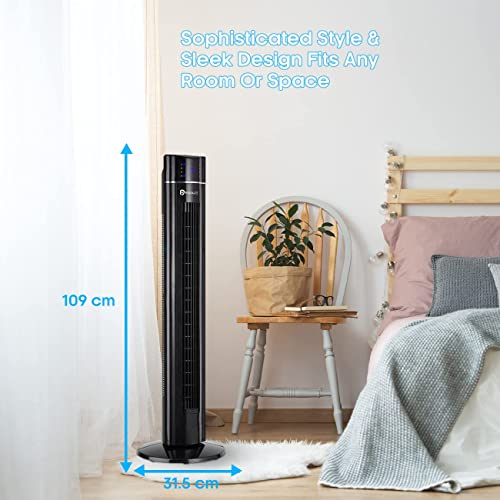 - PureMate Tower Fan | 43" Oscillating Tower Fan | Air Purifier & Aroma Function 8-Hour Timer -