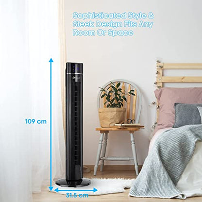 - PureMate Tower Fan | 43" Oscillating Tower Fan | Air Purifier & Aroma Function 8-Hour Timer -