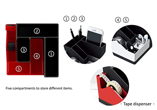 - EXERZ Desk Organiser/Pen Holder/Desk Tidy/Rotating 360° | Stationery Included -