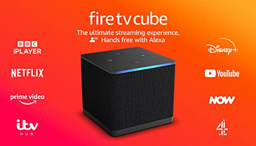 Amazon Fire TV Cube | Hands-free streaming media player with Alexa, Wi-Fi 6E, 4K Ultra HD