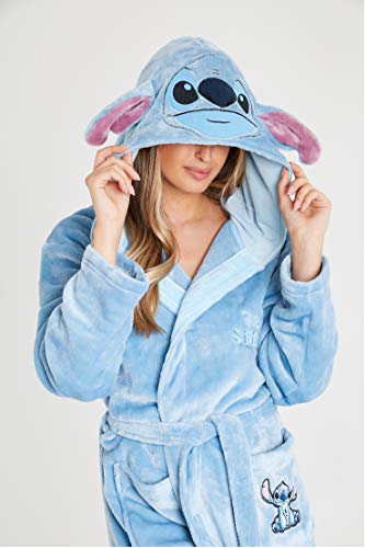 - Disney Ladies Dressing Gown | Fleece Hooded Women's Robes | Stitch -