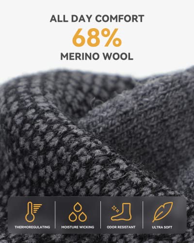 - SAMSOX 2 Pack Merino Wool Hiking Socks | Cushion Socks for Men & Women | Black/Grey | 2-pack | XL -