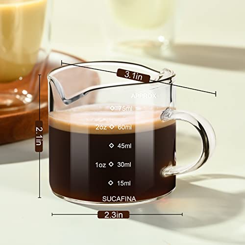 - PARACITY Espresso Cups with Handle | Double Spout Espresso Coffee Cup with Dual Scale -