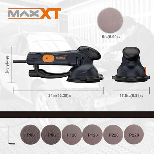 - MAXXT Orbital Sander 150mm(6 inch) | Electric Sander 5.0mm | 6 Variable Speed Palm Sander 4500-6200 RPM -