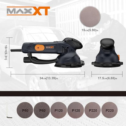 - MAXXT Orbital Sander 150mm(6 inch) | Electric Sander 5.0mm | 6 Variable Speed Palm Sander 4500-6200 RPM -