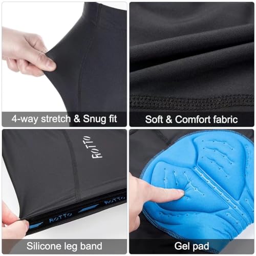 - ROTTO Cycling Shorts | Mens Mountain Road Bike Shorts | Padded | Breathable | Comfortable -