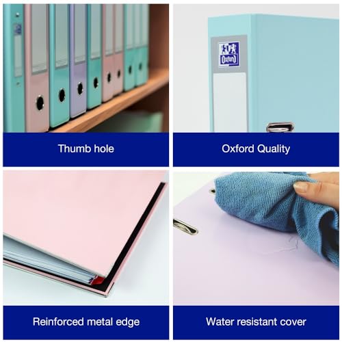 - Oxford A4 Lever Arch Files | Pastel Pack of 3 | Heavy Duty Folders -