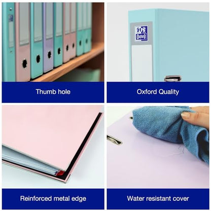 - Oxford A4 Lever Arch Files | Pastel Pack of 3 | Heavy Duty Folders -
