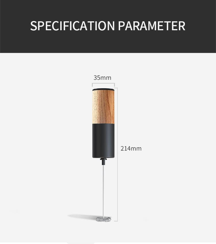 - Olkezz® Handheld Electric Wood Milk Frother with Stand, Powerful Hand Drink Mixer for Coffee -