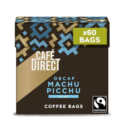 Cafédirect Coffee Bags Machu Picchu Decaff Fairtrade Arabica Coffee 10 x 7g (Pack of 6)