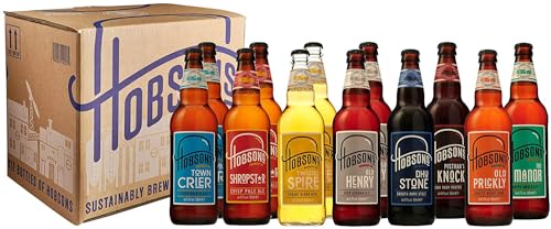 - Hobsons Mixed English Real Ale & Beer Gift Set | Mixed Taster Selection | 12 x 500ml Bottle Pack -