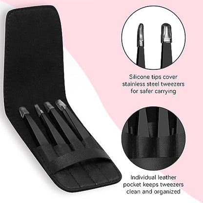 - FACEMADE 4 Pack Tweezers Set -
