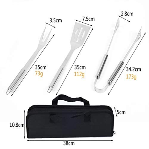 - GQC 3PCS BBQ Grill Tool Set | Stainless Steel Barbecue Grilling Utensils Kit with Carry Bag -