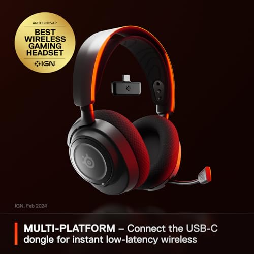 - SteelSeries | Arctis Nova 7 | Wireless Multi-Platform Gaming Headset | Dual Wireless 2.4GHz & Bluetooth | PC, PS5, Switch, Mobile -