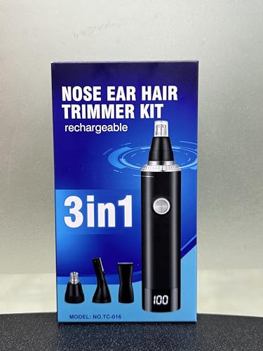 - Rechargeable Nose Hair Trimmer for Men | 3-in-1 Professional Painless Eyebrow and Facial Hair Trimmer -