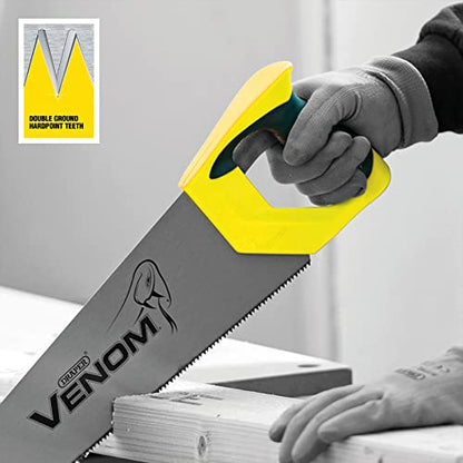 - Draper Venom Handsaw (350mm) | Second Fix Double Ground Hand Tool | High Carbon Steel Blade -