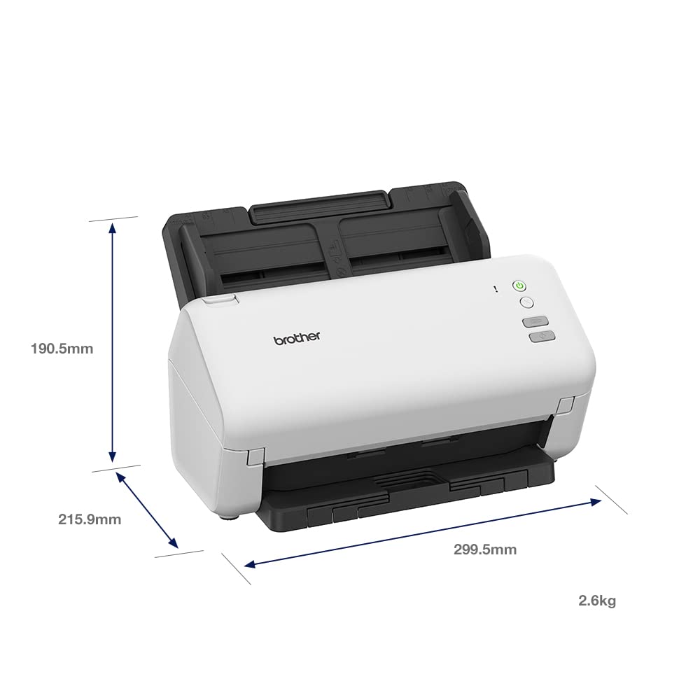Brother ADS-4100 Desktop Document Scanner |SuperSpeed USB 3.0 | Double-sided | 60 Sheet ADF, UK Plug