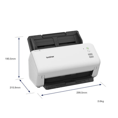 Brother ADS-4100 Desktop Document Scanner |SuperSpeed USB 3.0 | Double-sided | 60 Sheet ADF, UK Plug