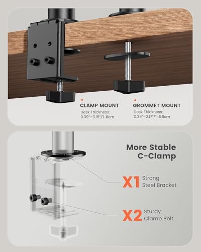 - ErGear Dual Monitor Stand for 13 to 32 Inch Screens | Dual Monitor Arm Ergonomic Viewing Angle -