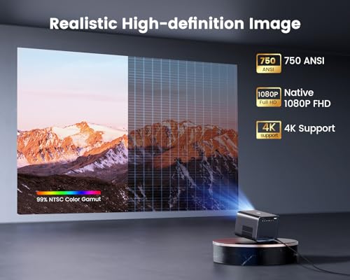 - Projector【Official Netflix & Dolby Audio】| 26000 Lumen Auto Focus & Keystone Smart Projector | WiFi 6 Bluetooth FHD 1080P Portable Projector -