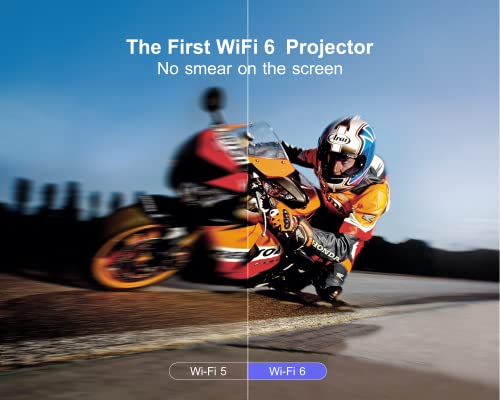 - Auto Focus & Keystone Projector, 26000 Lumen WiFi 6 Bluetooth Full HD 1080P