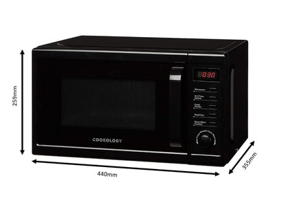 Cookology CFSDI20LBK 800W Freestanding Microwave - Digital Microwave with 20 Litre Capacity and 25cm Turntable - Features Weight and Time Quick Defrost Setting - 8 Cooking Functions - Black