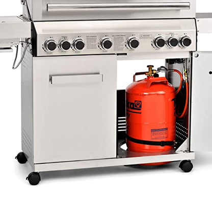 CosmoGrill Outdoor Gas Barbecue 6+2 Platinum Stainless Steel Gas Grill BBQ Garden