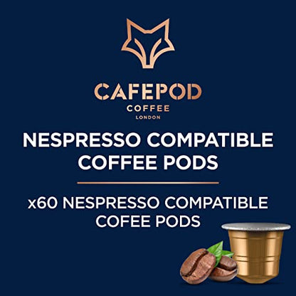 CafePod Coffee Pods Nespresso Compatible Brunch Blend 60 Aluminium Capsules