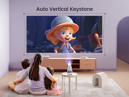 - Mini Projector【Auto Keystone & Short Throw】| 15000 Lumen WiFi Bluetooth Portable Phone Projector 4K -