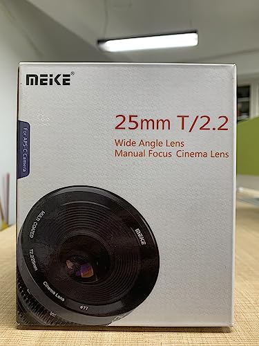 - Meike 25mm T2.2 Manual Focus Prime Mini Cinema Lens -