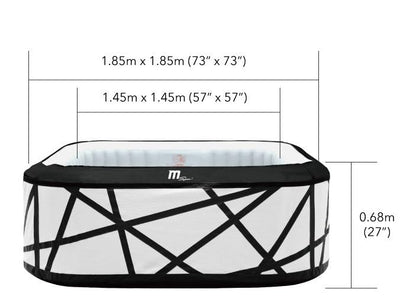 - MSpa Inflatable Hot Tub | Luxury Soho Premium Series | Bubble Portable | 6 Person Square Spa -
